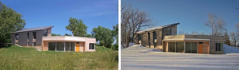 Iowa Nest Residence - summer and winter